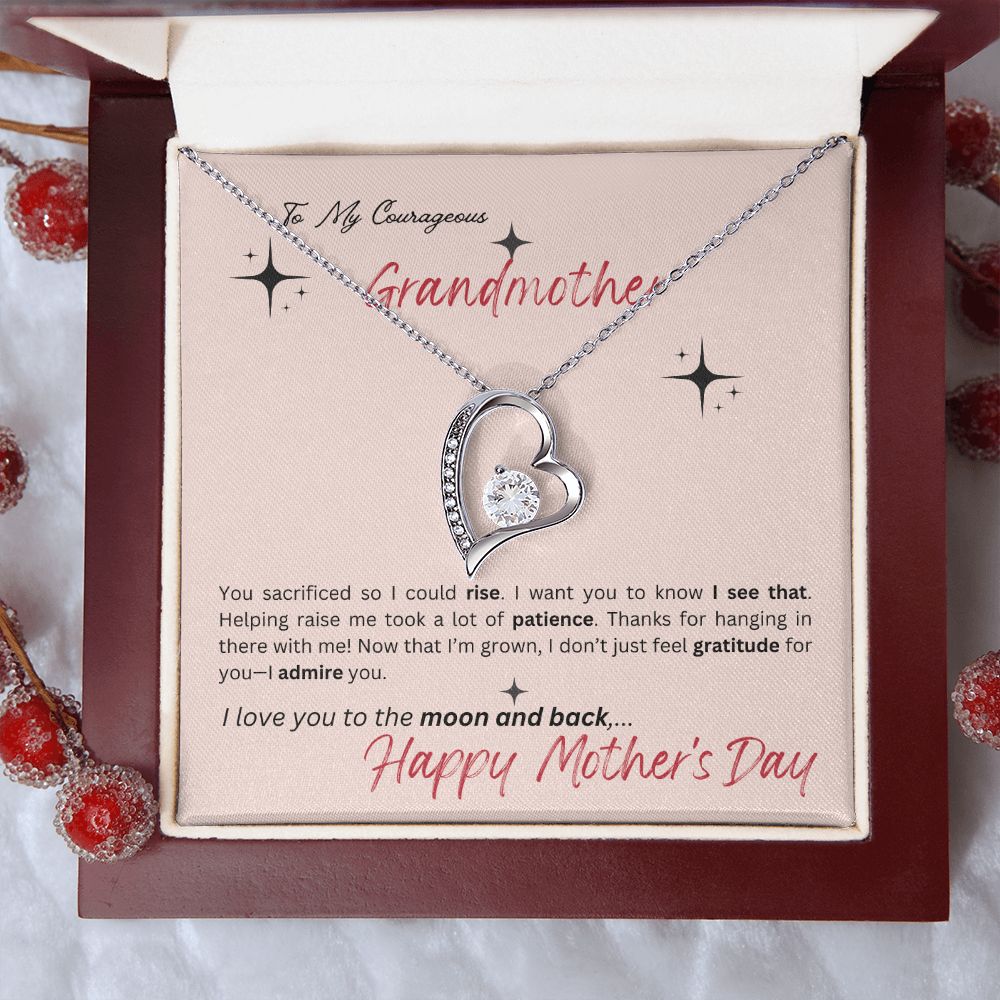 Courageous Grandmother - Love You to the Moon - Forever Love Necklace