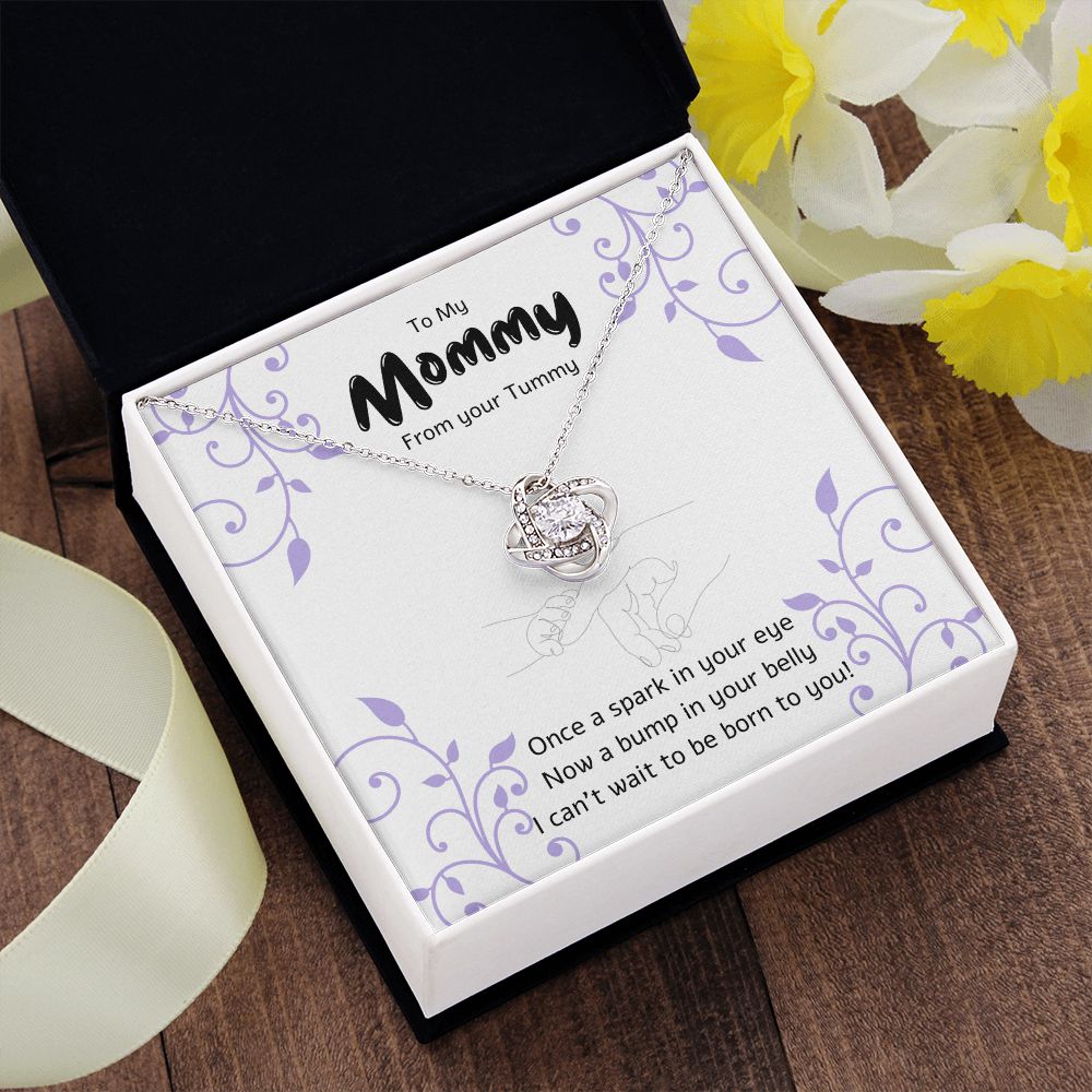 Mommy To Be - Thank You for Growing Me - From Your Tummy - Love Knot Necklace