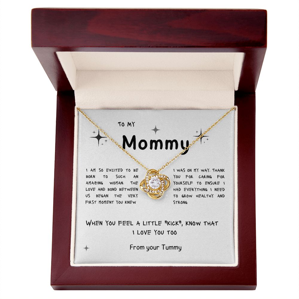 Mommy to be - Thank You for Growing Me - From Your Tummy - Love Knot Necklace