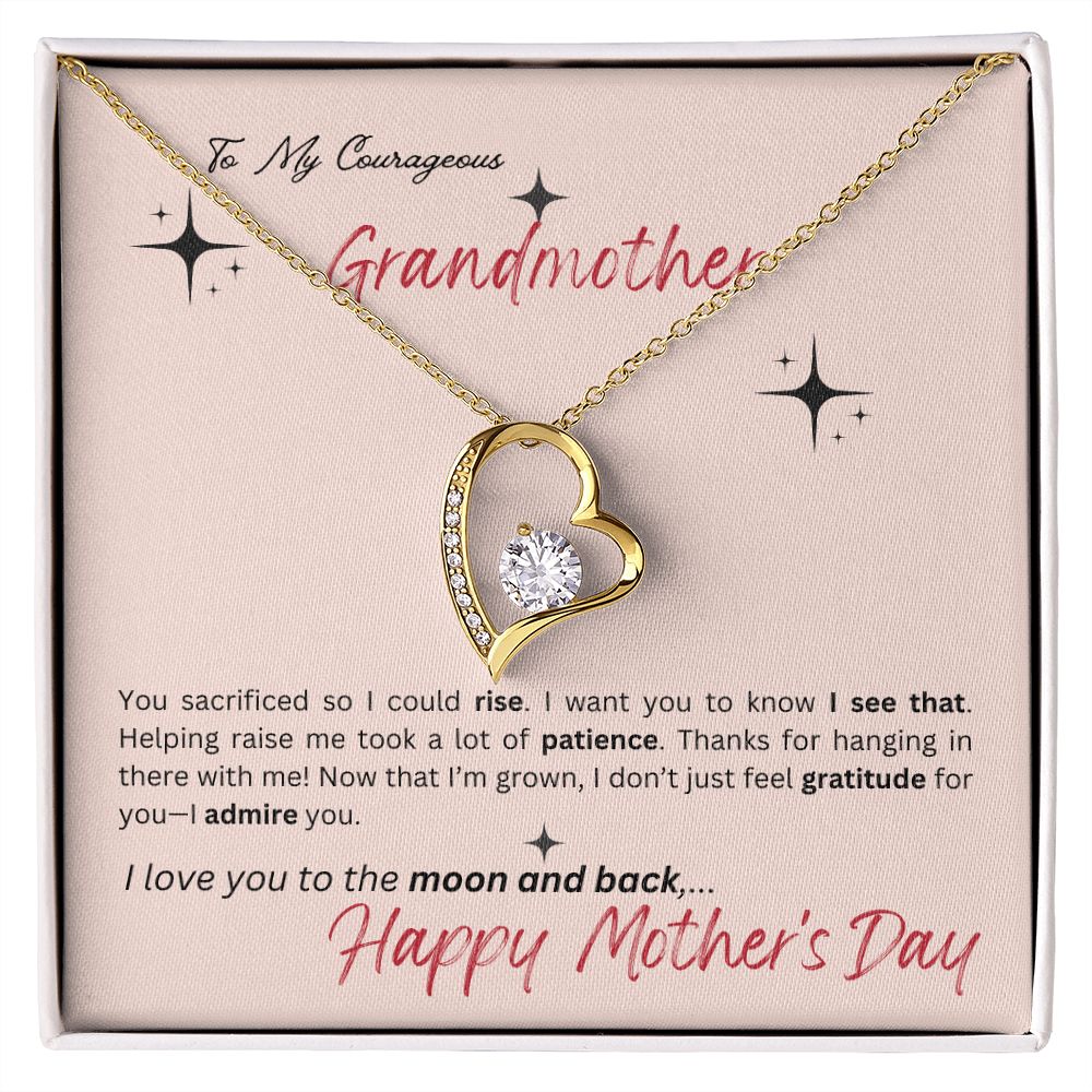Courageous Grandmother - Love You to the Moon - Forever Love Necklace