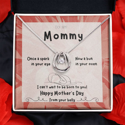 To My Mommy - From Your Belly - Can't Wait to Be Born - Happy Mother's Day - Dancing Love Necklace