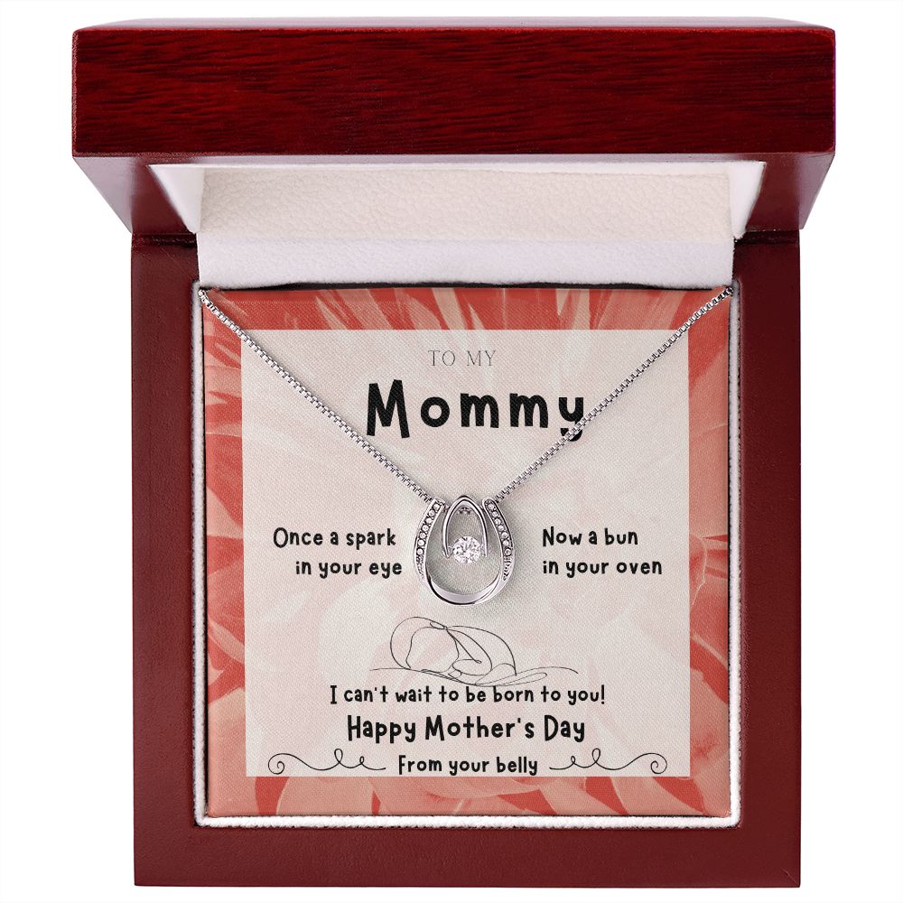 To My Mommy - From Your Belly - Can't Wait to Be Born - Happy Mother's Day - Dancing Love Necklace