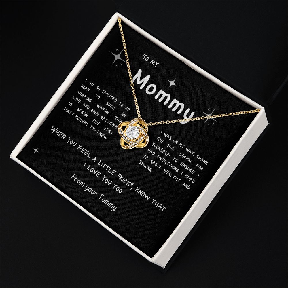 Mommy to Be - Thank You for Growing Me - From Your Tummy - Love Knot Necklace