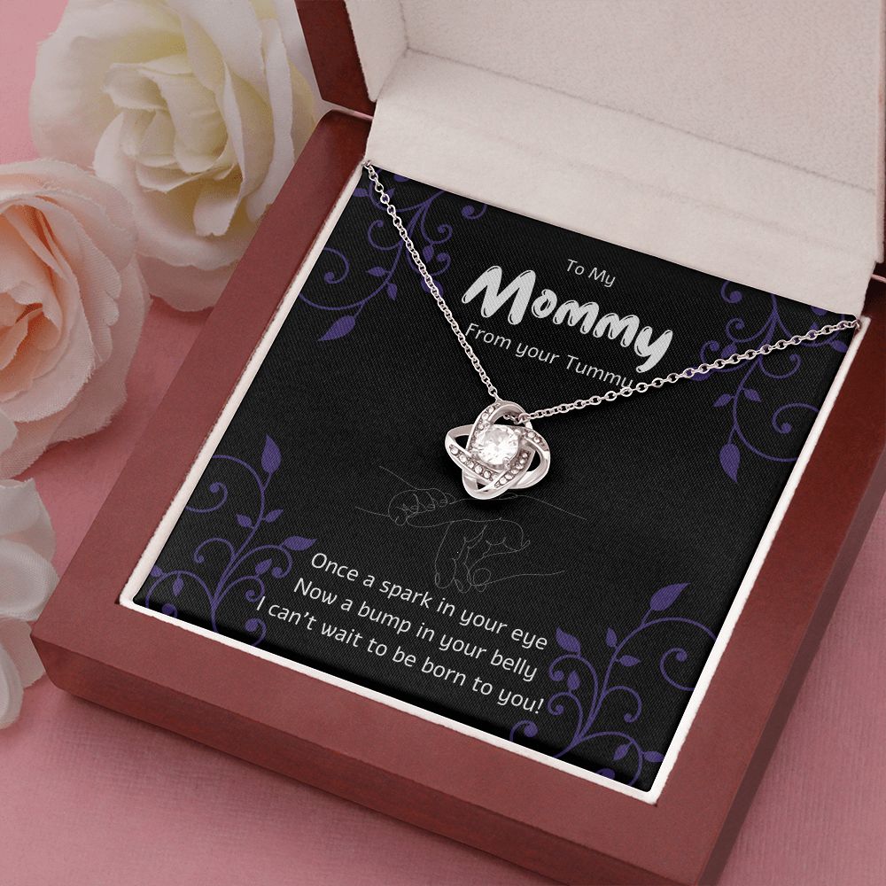 Mommy To Be - Thank You for Growing Me - From Your Tummy - Love Knot Necklace