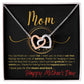 Mom - Love You to the Moon - Happy Mother's Day - Interlocking Heart Necklace